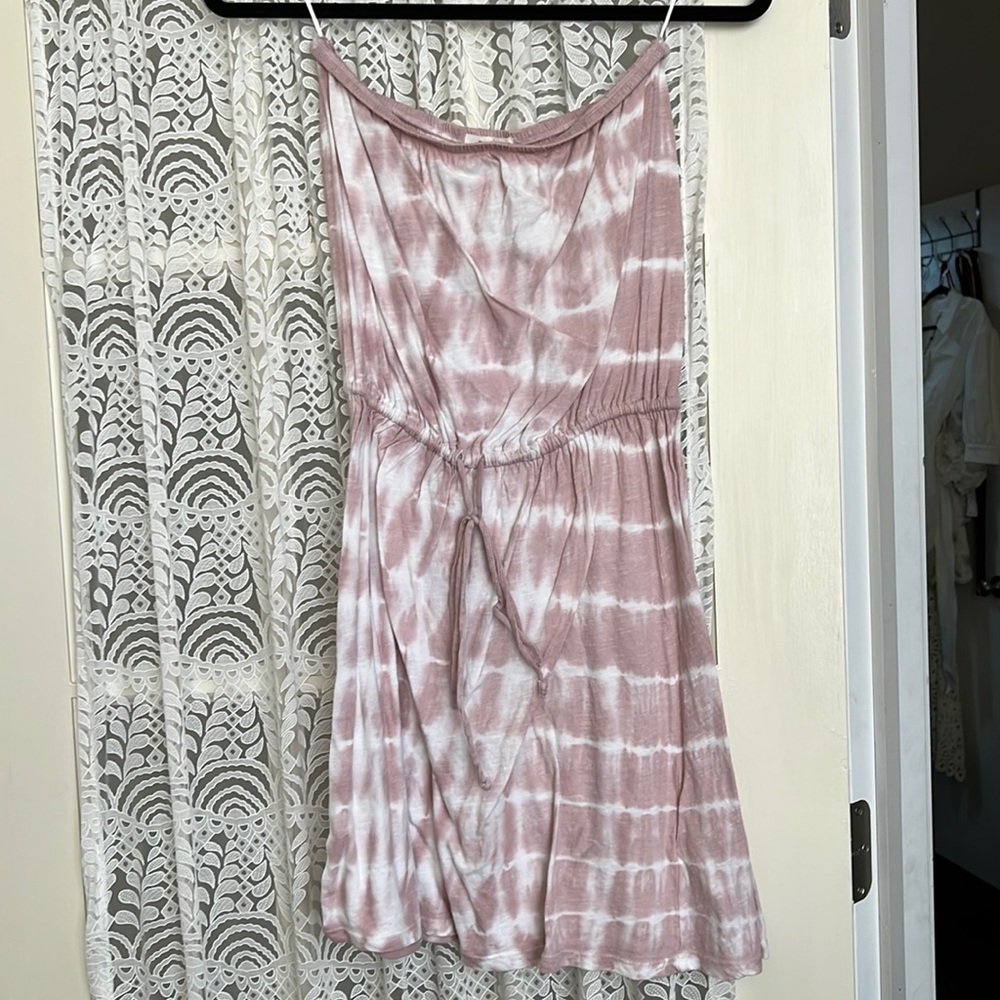 Soft Joie strapless tie waist cotton dress